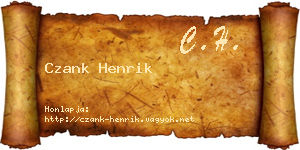 Czank Henrik névjegykártya